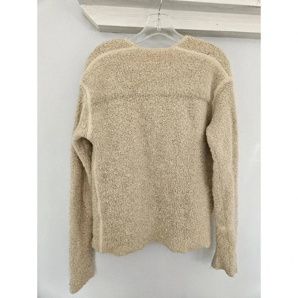 Zadig & Voltaire Boucle Wool Beige Open Cardigan Jacket Designer Coat Size M - Picture 6 of 14